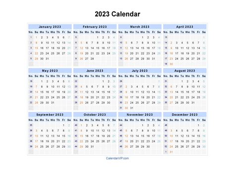 2023 calendar pdf word excel - 2024 printable calendar full year calendar grid style | full year ...