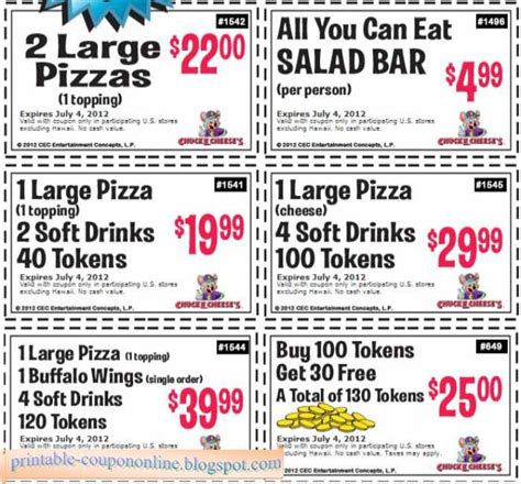 Printable Coupons 2020: Chuck E Cheese Coupons