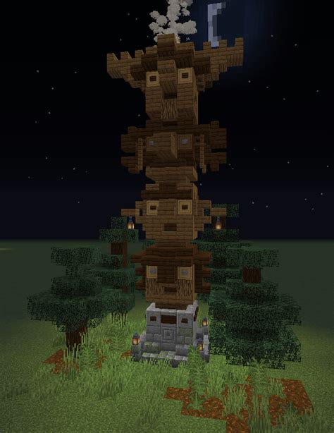 Wooden totem pole : r/Minecraft