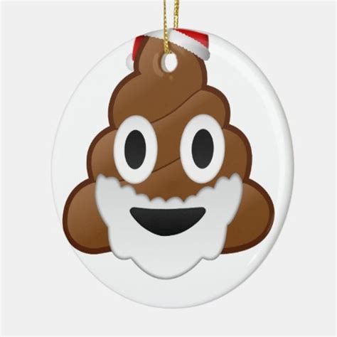 Funny Christmas Santa Poop Emoji Ceramic Ornament | Zazzle