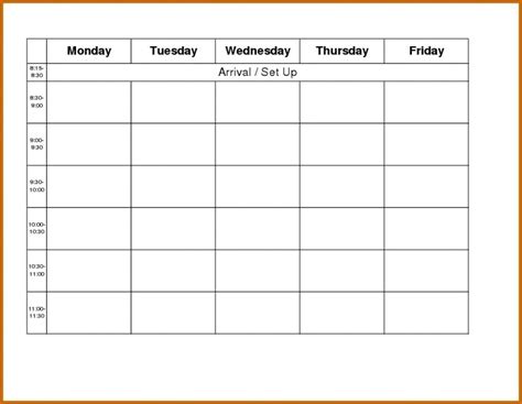 Weekly Calendar Template Monday To Friday | Example Calendar Printable