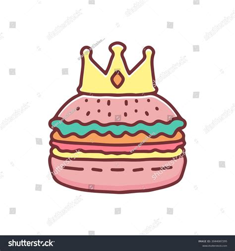 Burger King Crown Cartoon Illustration Stickers Stock Vector (Royalty ...