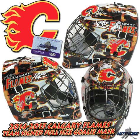 CALGARY FLAMES 2014/2015 Team Signed FULL SIZE GOALIE MASK