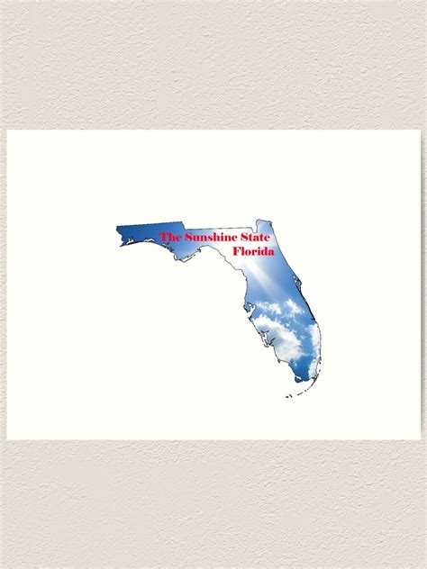 "Florida Map with State Nickname: The Sunshine State" Art Print for Sale by Havocgirl | Redbubble