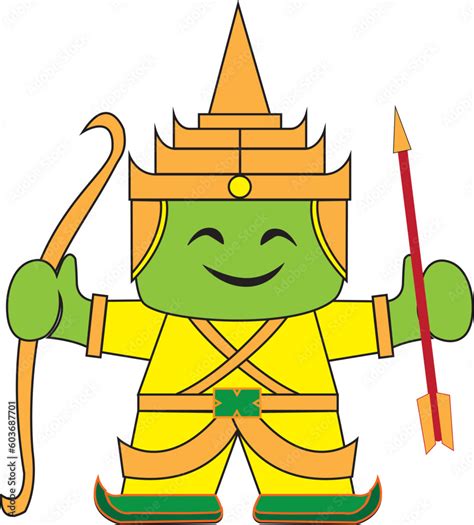 Rama, the main character in the Ramayana story. having a bow as a ...