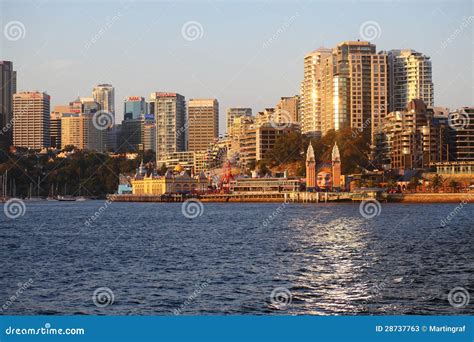 North Sydney Skyline with Luna Park at Sunset Editorial Stock Photo - Image of blocks, district ...