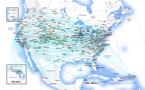 United Airlines North America Route Map - Emmet North Dakota • mappery