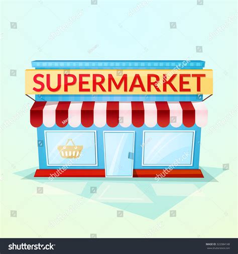 Facade Grocery Store Beautiful Bright Cartoon 스톡 벡터(로열티 프리) 322084148 | Shutterstock