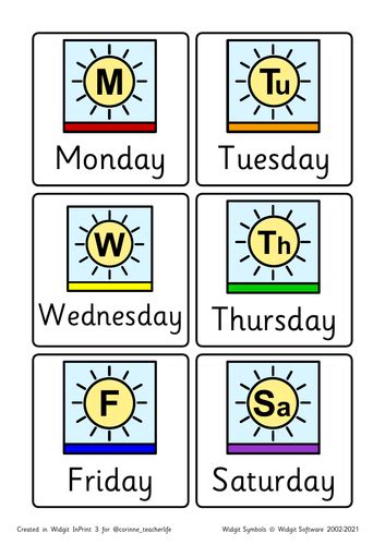 Days and months widgit | Teaching Resources