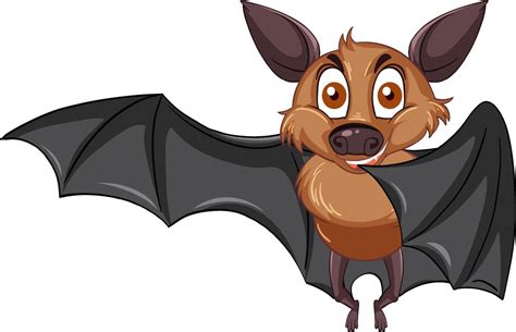 Brown bat cartoon character on white background 6154351 Vector Art at Vecteezy