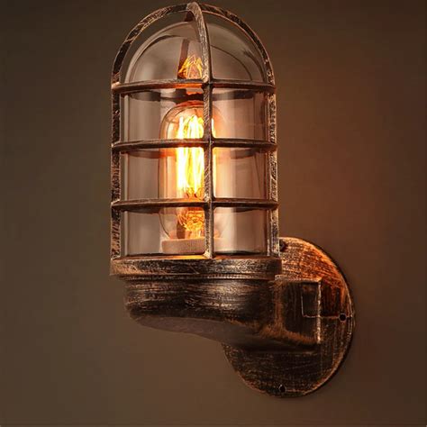 Retro Industrial Wall Light Iron Rustic Lamp Sconce Hallway Patio Lantern Indoor Lighting ...