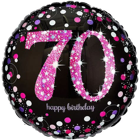 70th Birthday Balloon 18in - Pink Sparkling Celebration | Party City Canada