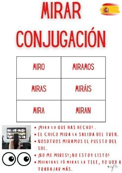 Mirar Present Tense Conjugation Printout/Poster | TPT