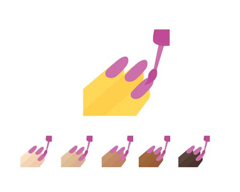 Vector Nail Polish Emoji Design Svg Jpg Png Eps With Skin - Etsy Hong Kong