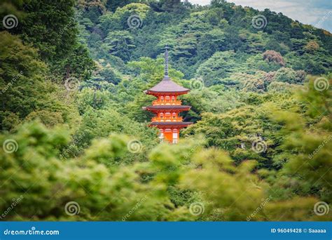 Japanese Pagoda in the Forest Stock Photo - Image of pagoda, straight: 96049428