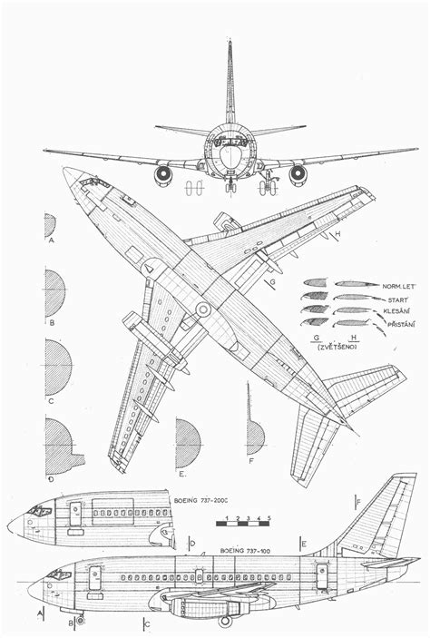 Boeing 737-100 Blueprint - Скачать бесплатно проект для 3D моделирования Boeing Aircraft ...