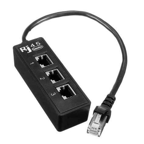 Mosunx Cables RJ45 1 To 3 Ethernet LAN Network Cable Splitter 3 Way Extender Adapter Connector ...