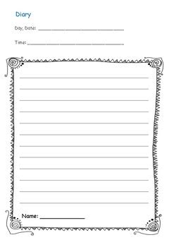 Diary entry writing | Printable worksheet by Christina Sunshine | TPT