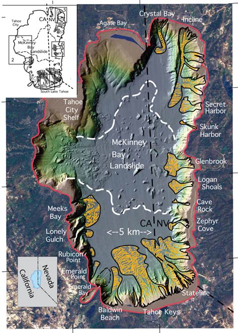 Lake Tahoe Depth Chart Map