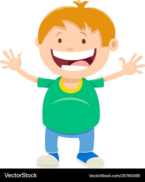 Happy kid boy cartoon character Royalty Free Vector Image