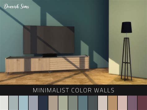 [Dearish Sims] Minimalist Color Wall | Sims, Sims house, Sims 4 houses