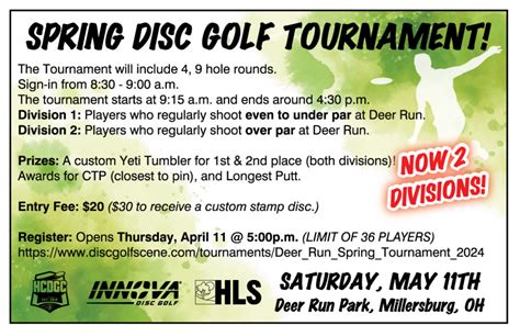 Deer Run Spring Tournament (2024, Holmes County Disc Golf Club) · Disc ...