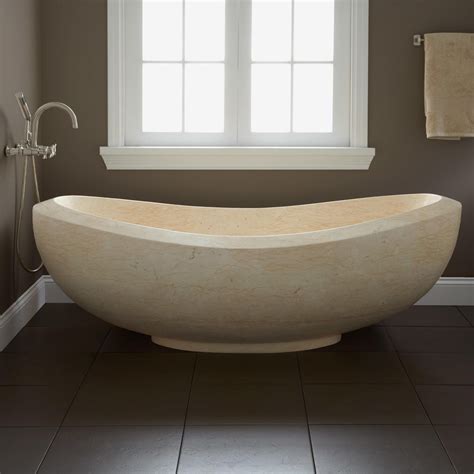 72" Lucius Polished Sunny Gold Marble Tub - Bathroom | Marble bathtub, Marble tub, Pedestal tub