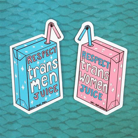 'Respect Trans Women' Juice / 'Respect Trans Men' Juice Vinyl Sticker - 'Respect Trans Men ...