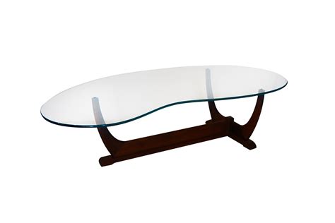 Adrian Pearsall Mid Century Modern Biomorphic Glass Top Walnut Coffee Table - Mary Kay's Furniture