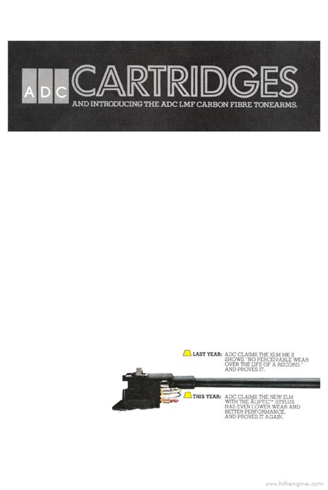 ADC Cartridges and LMF Carbon Fibre Tonearms Product Brochure | Vinyl ...