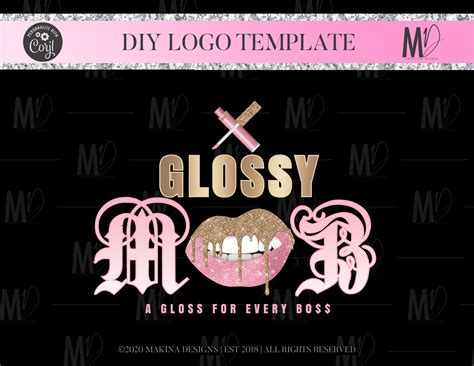 Lip Gloss Logo Design Gloss Logo Design Lip Gloss Logo - Etsy