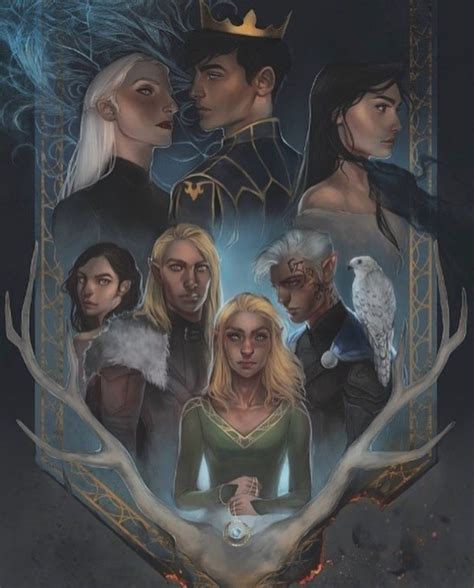 Kingdom of Ash Poster (Manon, Dorian, Elide, Lysandra, Aedion, Aelin, & Rowan) | Throne of glass ...