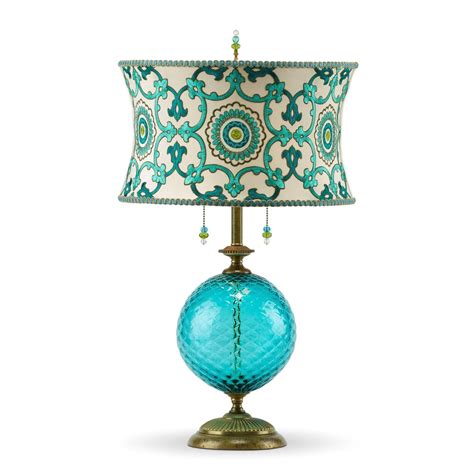 Kinzig Design Ingrid Table Lamp Colors Turquoise Blown Glass Base With ...