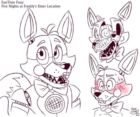 Funtime Foxy Sketch | Fnaf coloring pages, Avengers coloring pages, Puppy coloring pages