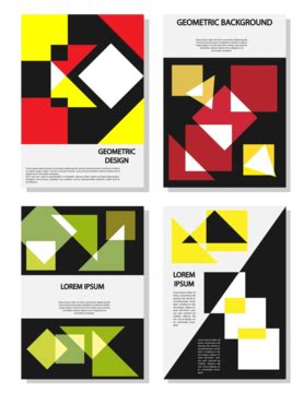 Collection Of Customizable A4 Cover Designs Featuring Abstract Geometric Patterns Vector ...
