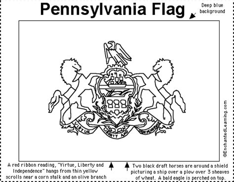 Pennsylvania State Flag Coloring Page