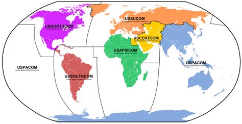 Map of US unified combatant command(UCC) [1200x617] : MapPorn