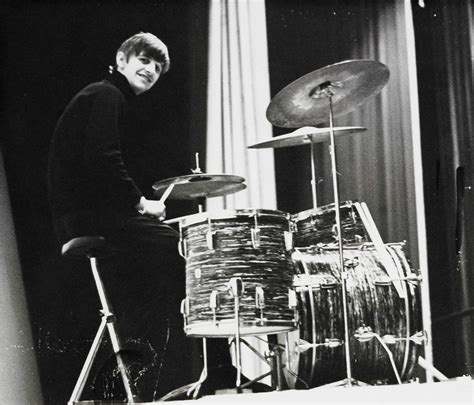 Ringo Starr posed at Ludwig drum kit, drums c.1963 photo by Fiona Adams | Ringo starr, The dave ...