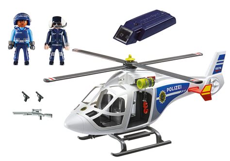 Police Helicopter with LED Searchlight - 6874