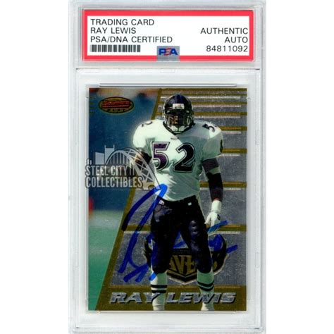 Ray Lewis 1996 Bowman's Best Autograph Rookie Card #164 PSA/DNA | Steel City Collectibles