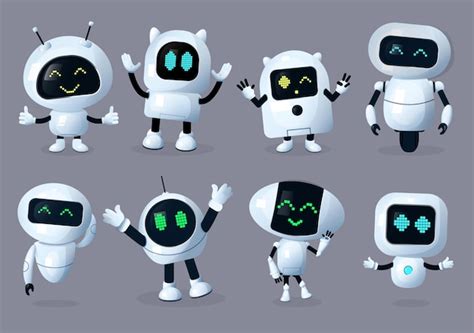 Premium Vector | Robots character vector set design Robotic characters ...