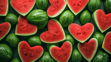 Heart Shaped Watermelon Texture Background, Heart, Shaped Watermelon ...