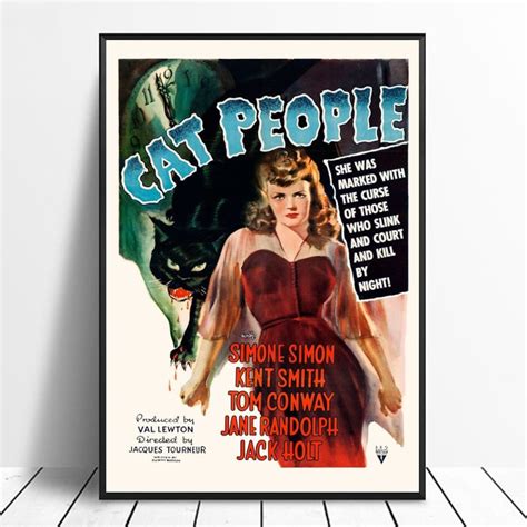 Cat People Movie Poster 1942 Vintage canvas poster wall | Etsy