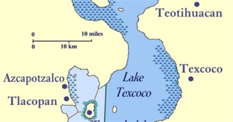 Lake Xochimilco | Map of lakes Chalco and Xochimilco, found in a public ...