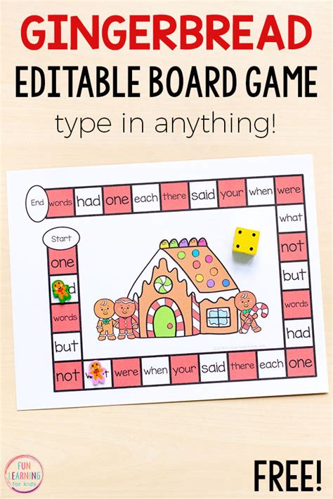 Editable Gingerbread Board Game