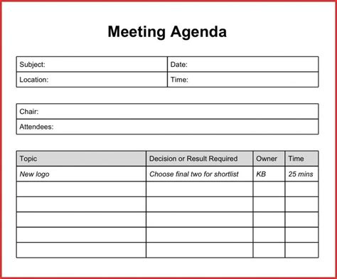 Faculty Meeting Agenda Template