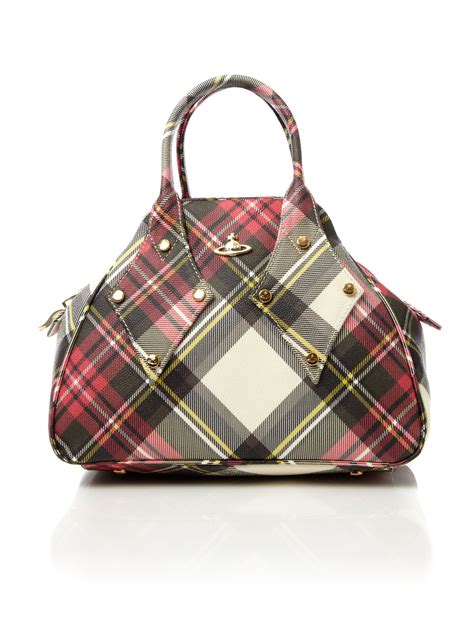 Vivienne westwood Tartan Medium Dome Bag in Gray | Lyst