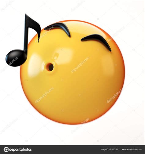 Whistling emoji isolated on white background, music emoticon 3d rendering ⬇ Stock Photo, Image ...