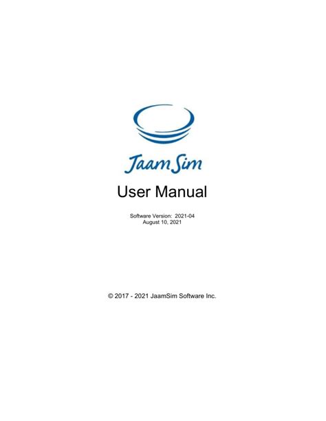 JaamSim User Manual 2021-04