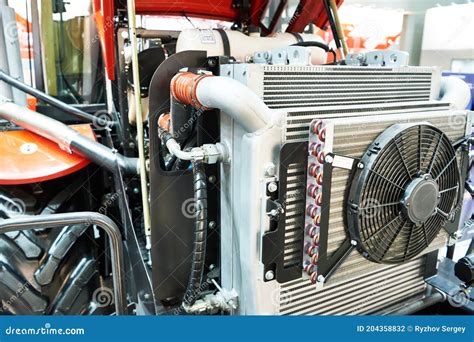 Fan and Radiator Cooling System of Tractor Stock Photo - Image of ...